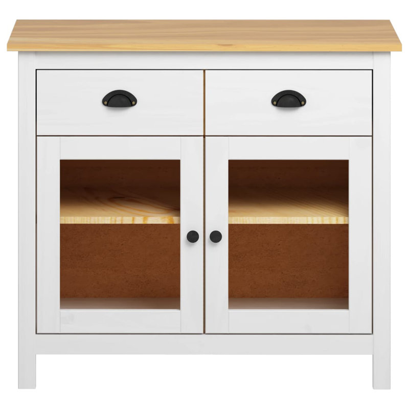 Mickelson Free-Standing Cabinet 90x40x80 cm, White/Honey Brown