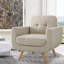 Chaise d'appoint, fauteuil rembourré confortable avec pieds en bois massif, chaise à dossier haut moderne en tissu de lin pour fauteuils de salon, fauteuils de lecture d'appoint, fauteuils simples-766716142-766716143