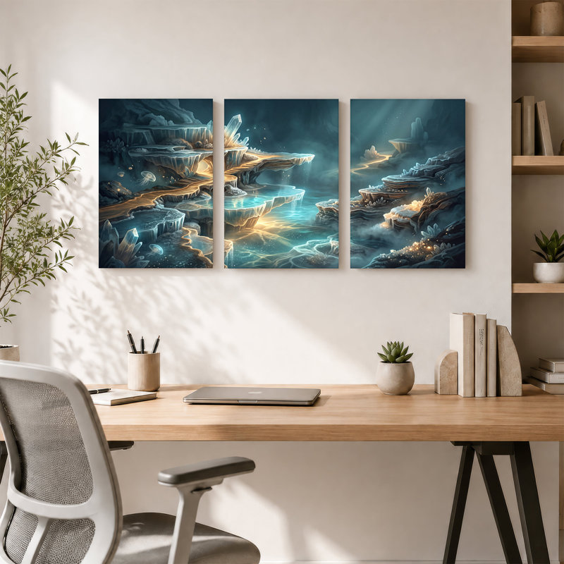 Ensemble de 3 toiles fantastiques, H 36 po x l 24 po x 3 pièces