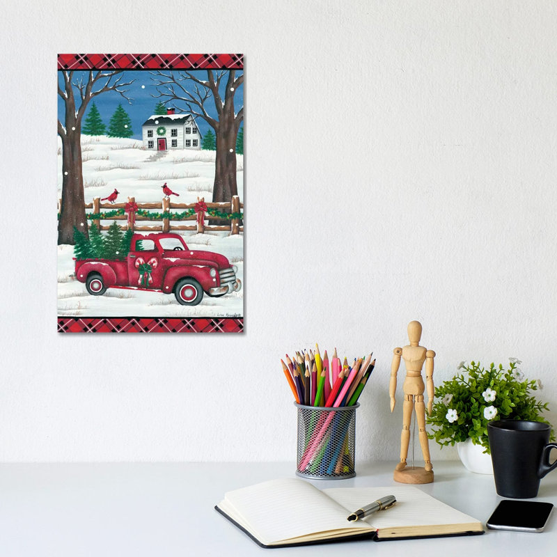 Candy Cane Truck 1 Piece Wrapped Canvas Wall Art, 20.32 cm H x 30.48 cm W