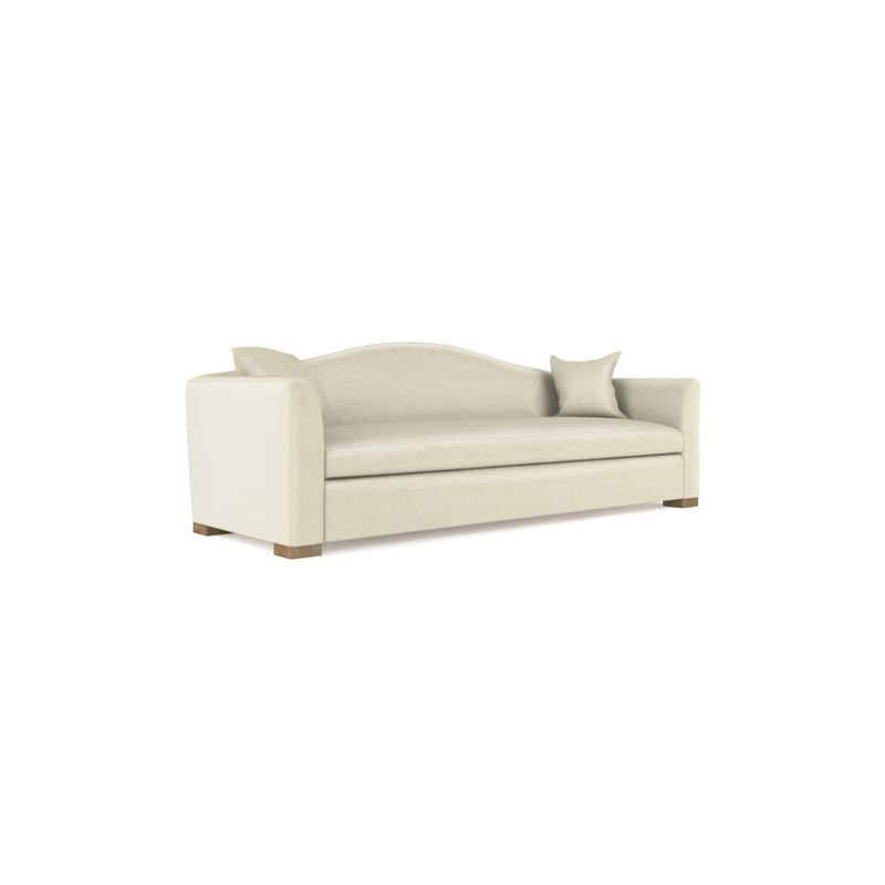 Horatio Camelback Taper Curved-Arm Sofa, 33" H x 96" W x 36" D, Weathered, Plush Velvet Blush