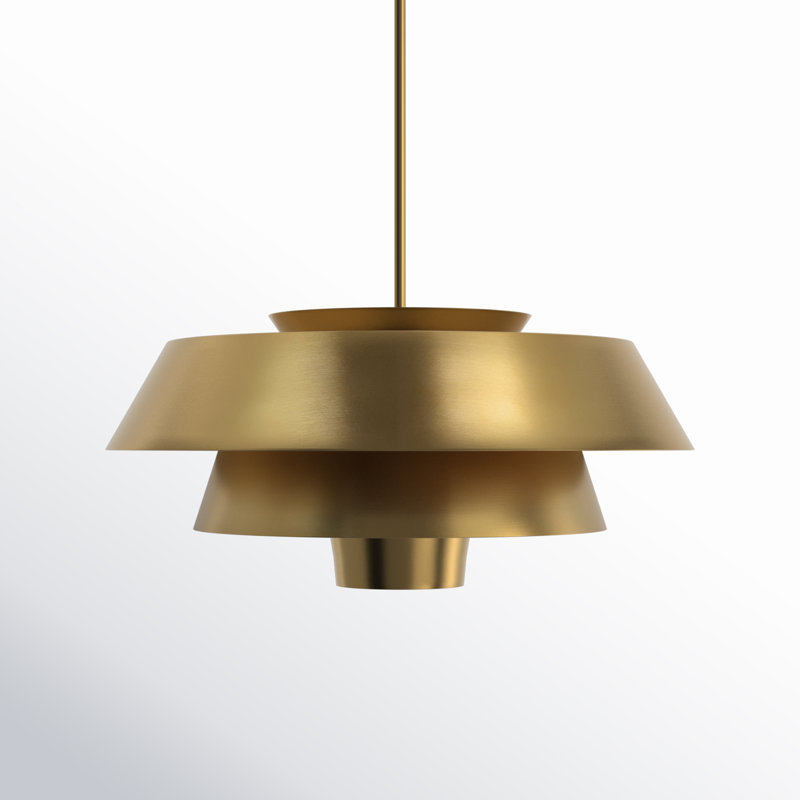 Luminaire suspendu unique à niveaux 1 lumière Kapa, Bronze brillant