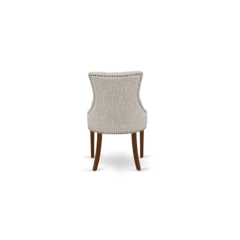 L'ensemble 3 pièces de table et chaises de cuisine contient une table de salle à manger rectangulaire avec Dropleaf et 2 chaises Parson en tissu de lin, acajou