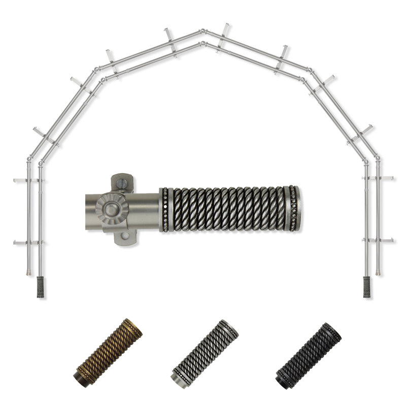 Tringle à rideaux double vitrée 13/16, Nickel satiné