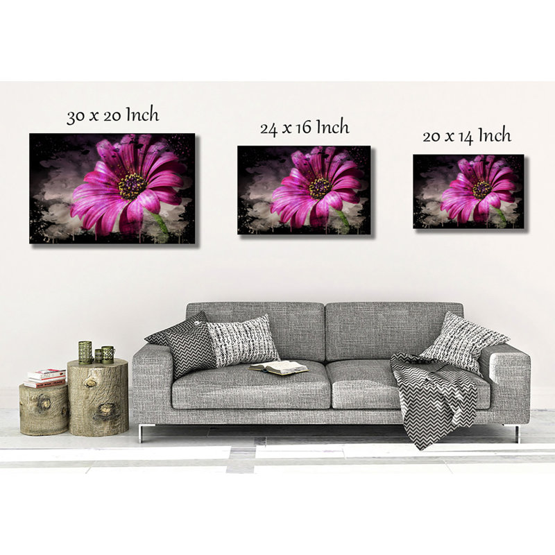 Flower Purple Daisy 1 - Wrapped Canvas, 50cm H x 76cm W