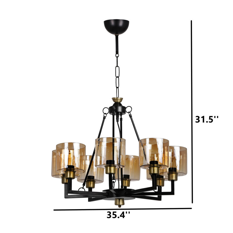 Lustre tambour 8 lumières Wheelright