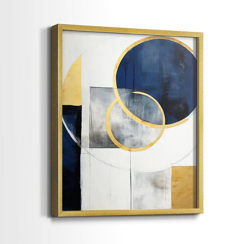 Série ABSTRACT - Impression encadrée de qualité supérieure - Prêt à accrocher - aucun clou requis, Doré, H 29 po x l 23 po