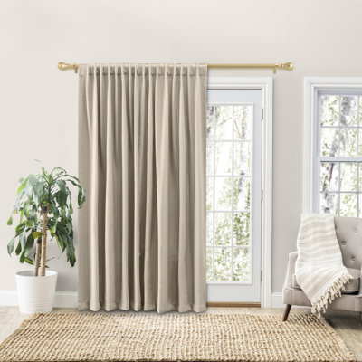 Johnson Village Elegant Stripe Design Double-Wide Patio Rod Pocket Curtain Panel