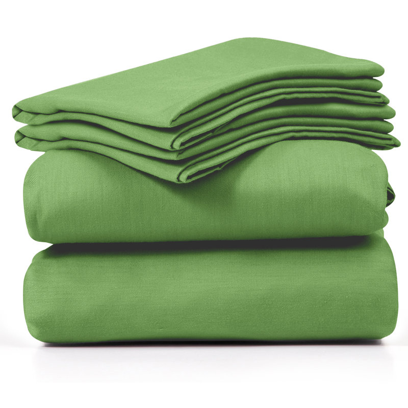 Luxury 4 Piece Solid Sheets Soft Rayon From Bamboo Blend Bedding Sheet Set, Full, Sage