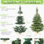 Arbre de Noël de 8 pi avec 500 pointes blanches chaudes, 1307 pe +, base en bois rustique pour les lumières artificielles de décoration intérieure festive, fête unique-72584359