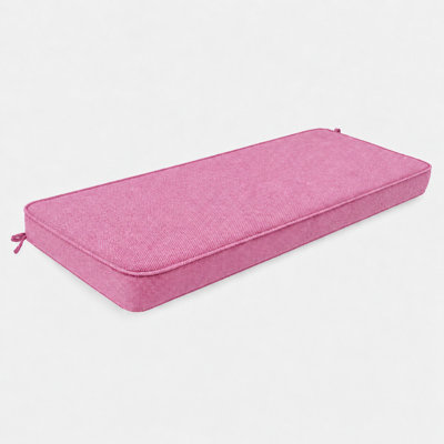 2 Inch Thick Custom Indoor Outdoor Bench Seat Cushion with 75D High Resilience Foam, Beige Non-Slip Bottom, and Double-Sided Piping