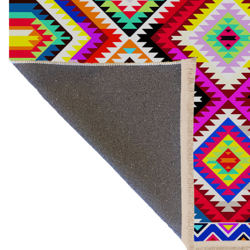 Tapis intérieur / extérieur rectangulaire Klarita, Rectangle 4 pi 7 po x 6 pi 7 po