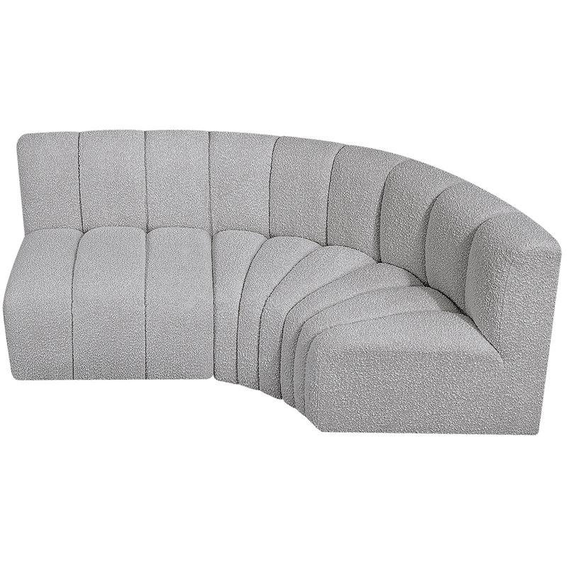 Holdren Upholstered Sofa & Chaise, Grey Boucle Fabric