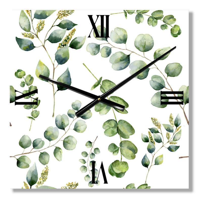 Horloge murale Eucalyptus Branches III, Moyen
