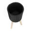 S / 2 DÉCORSEUR RIDGED 10/12 "AVEC PIEDS EN BOIS, NOIR (KD)