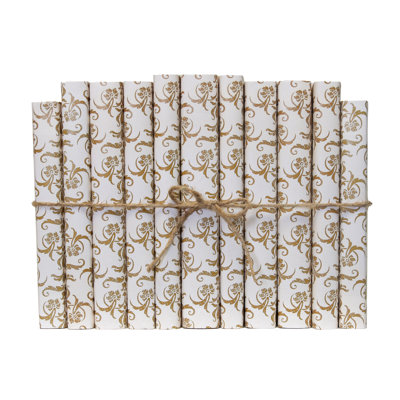 Decorative Books - Golden Vine Paper Wrapped Book Bundle - 1 Foot of Books