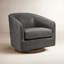 Fauteuil demi-tonneau pivotant en cuir véritable Bennett (ensemble de 2)-107095657