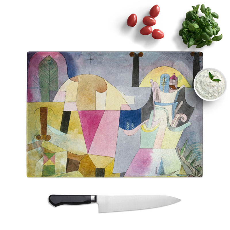 Black Columns in a Landscape by Paul Klee Chopping Board, 0.4cm H x 20cm W x 29cm L