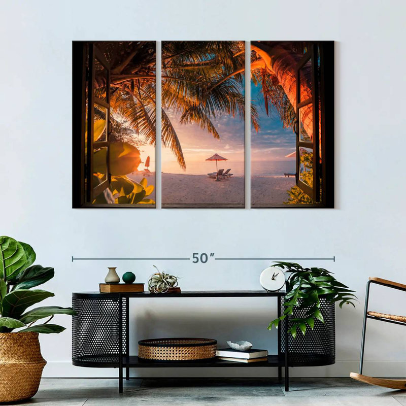 Gillard Window To Maldives Beach, 32" H x 50" W