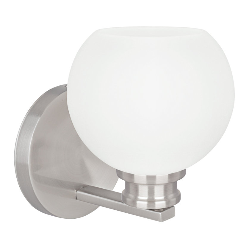 Applique murale 1 lumière pour salle de bain en nickel brossé