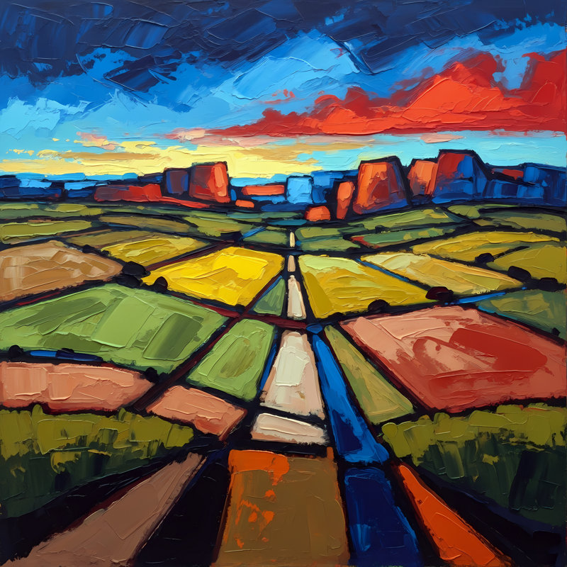 Pathways To Sundown, 36" H x 36" W