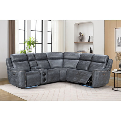 Canapé modulaire inclinable gris Romi