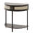 Half-moon Rattan Console Table 2 Storage Drawers 31.88x15.74x32.28inch Rattan Sliding Door Black, Rattan Entryway Table with Storage