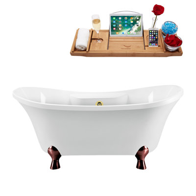60'' x 32'' Freestanding Soaking Acrylic Bathtub