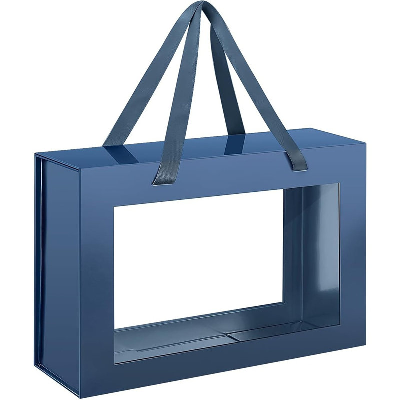 Large Clear Gift Box With Handle 13.5X9x4.1 Inches, Groo...