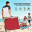 Outsunny Folding Sun Lounger Set of 2 with Canopy, Portable Red