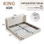 Cadre de lit Fournier AirFrame King avec tête de lit, cadre de lit plateforme rembourré Cloud, rembourrage en mousse de 12 cm, sans sommier, montage facile-84185289-84464860