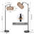 Abdool 68.5'' Arched/Arc Remote Control Rattan Floor Lamp