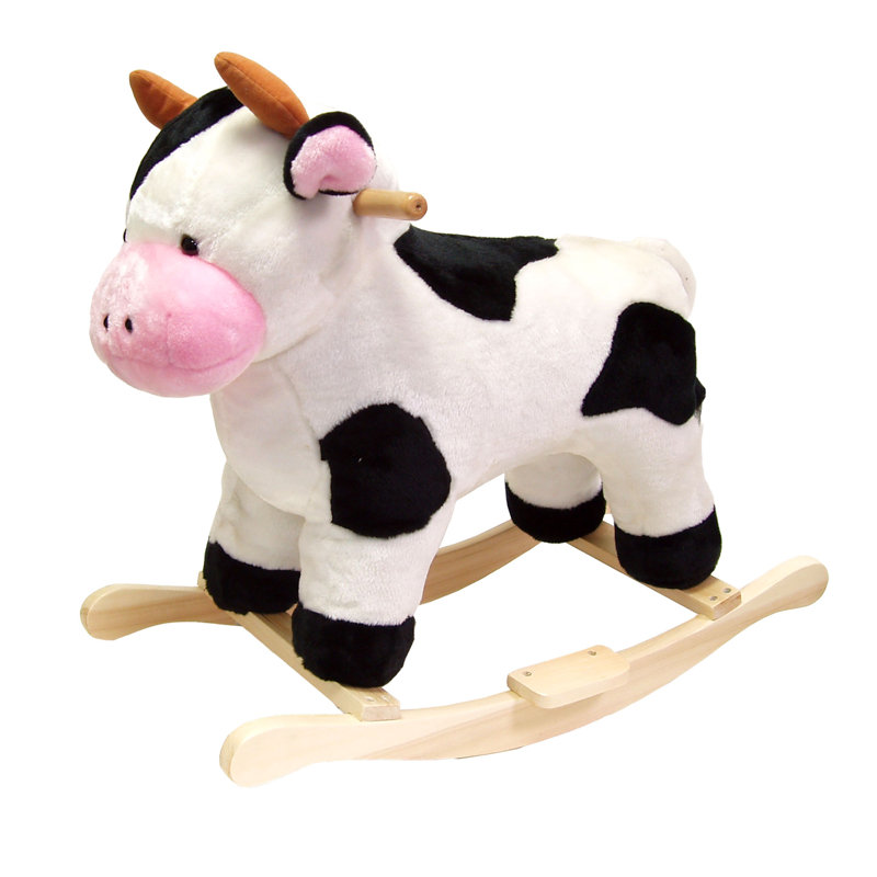Vache en peluche à bascule