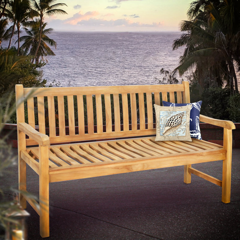 Banc de jardin et de patio en bois de teck Jan, H 36 po x l 59 po x P 24 po