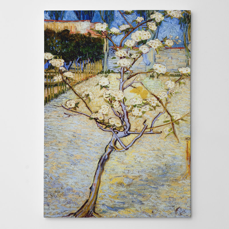 «Pear Tree in Blossom» par Vincent Van Gogh, reproduction sur toile tendue