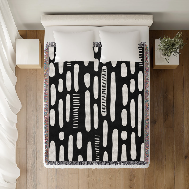 Jeté en coton Deka, 50 x 70, Black