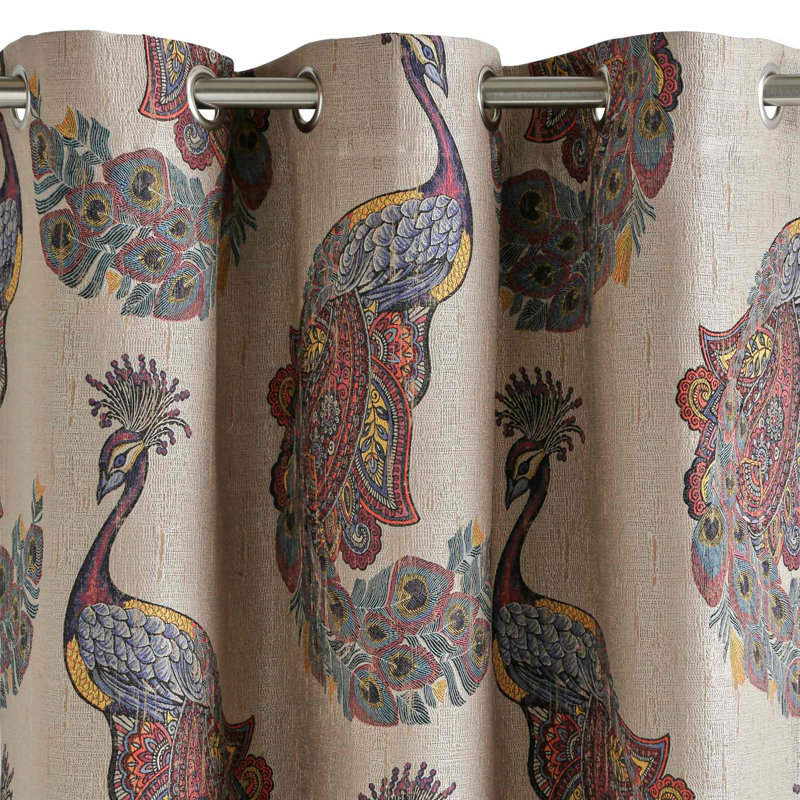 Indra Blackout Single Curtain Single Panel, 134 W x 350 D cm