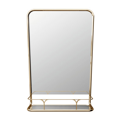 Boogie Rectangle Brass Beveled Wall Mirror