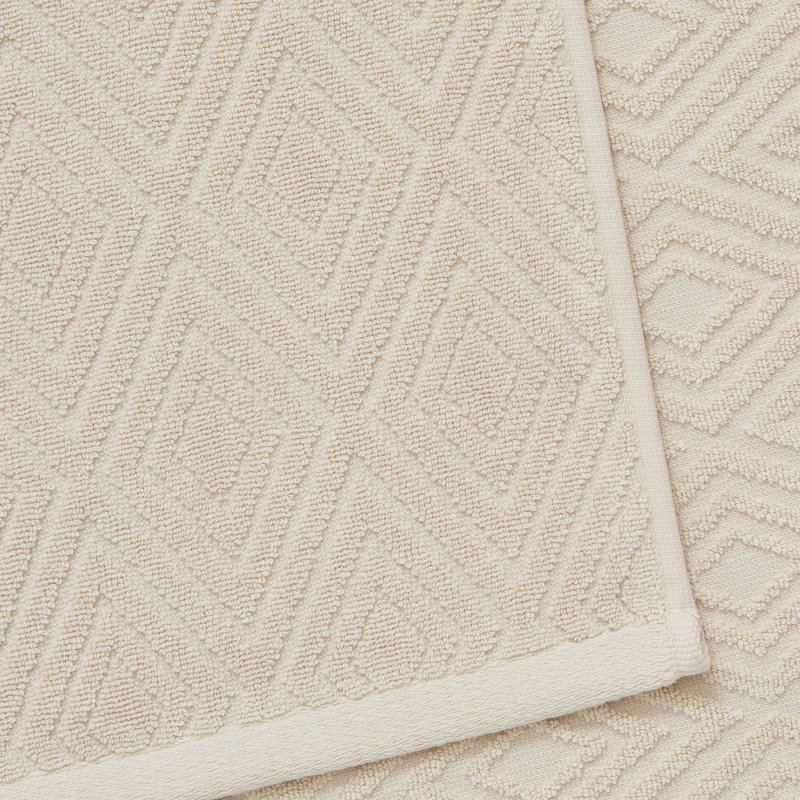 Diamond Geo Sculpted Cotton Towels, Beige