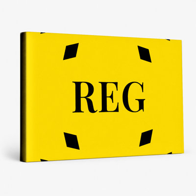 Regensburg World Football City Luxury Diamond Monogram — Black Yellow Black — Canvas Wall Art