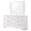Commode large Sok avec miroir, 6 tiroirs, finition blanche ultrabrillante, bois-117055981
