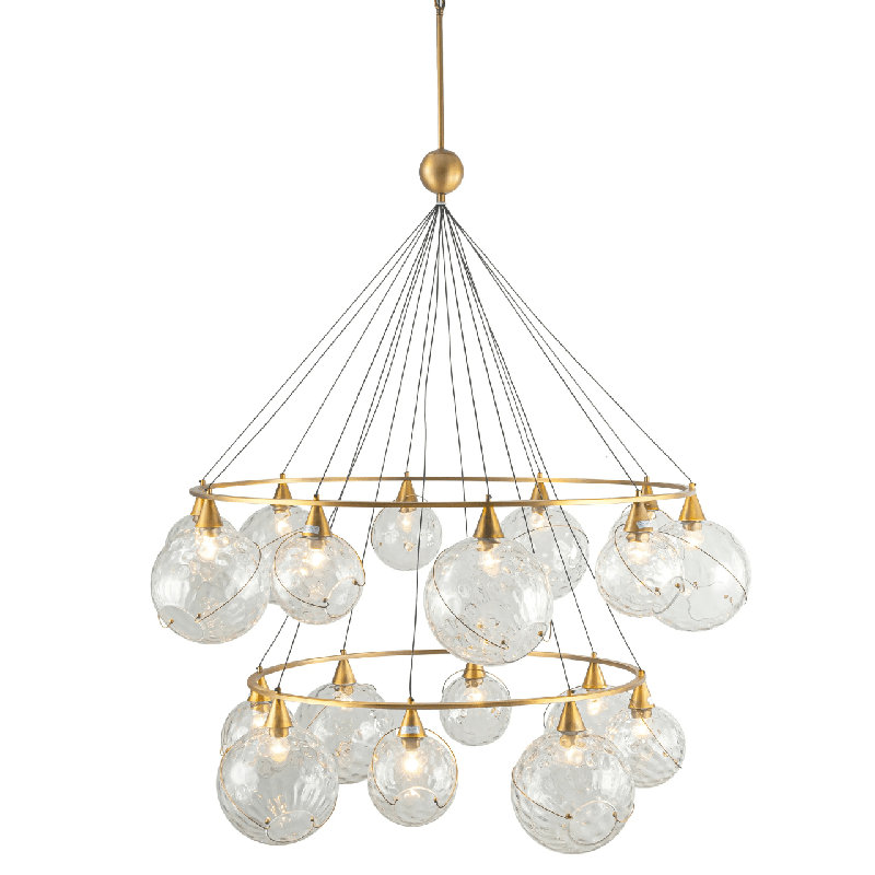 Lustre en verre transparent 18 lumières Celina
