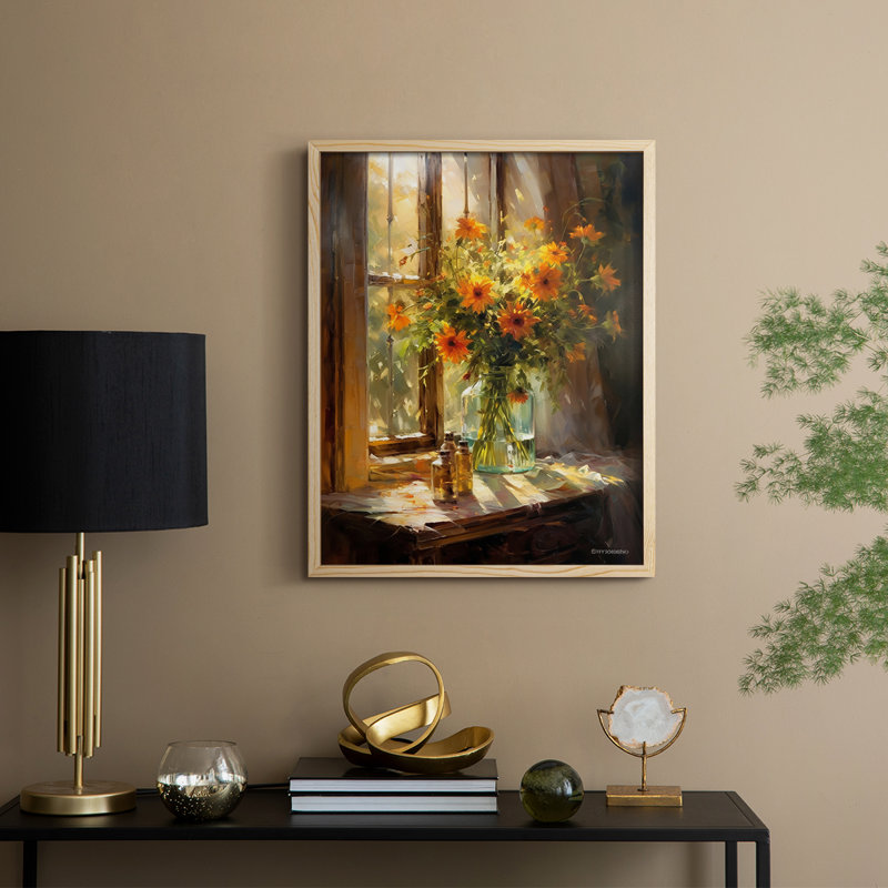 Reproduction encadrée FLORAL Series DCCLxxi - bois massif, Naturel, H 15 po x l 12 po