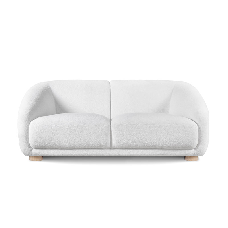 Celal Modern Loveseat, 29" H x 67.5" W x 38" D, White