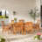 6 - Person Acacia Wood Patio Dining Set with Rectangular Table , Cushions Included-2088937795