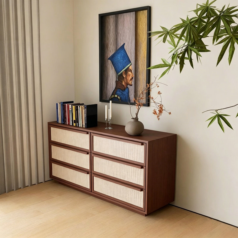 Buffet sur pied en rotin, 29.92" H x 47.24" W x 17.72" D