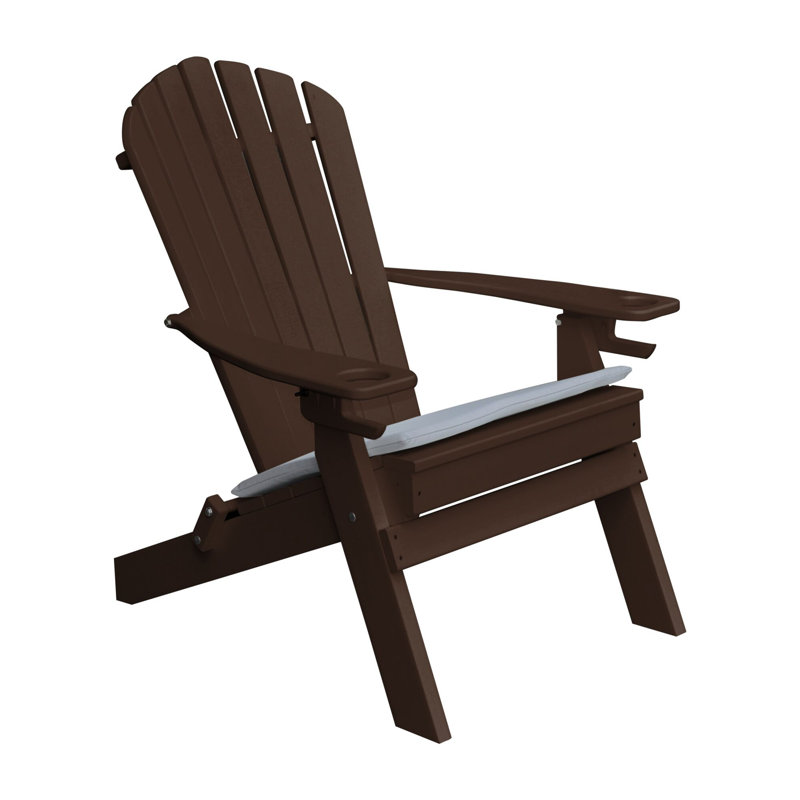 Chaise Adirondack pliante en plastique / résine Ashburt, Brun Tudor