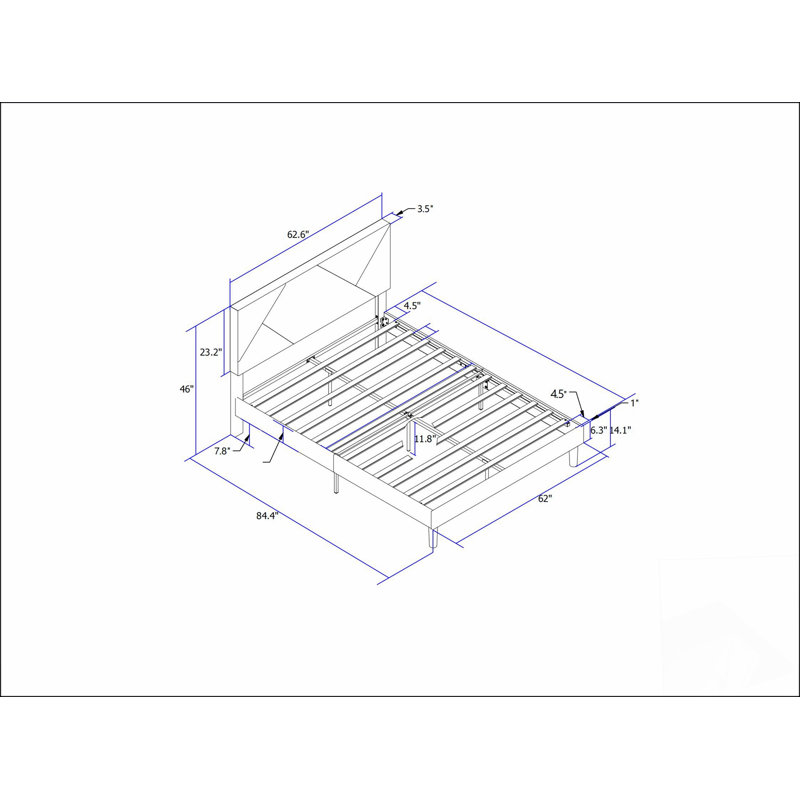 Structure de lit tapissier grand format avec tête de lit, support de lattes en bois massif et design élégant pour les chambres à coucher modernes
