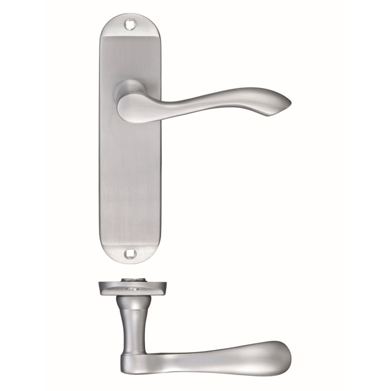 Zubac Latch Door Handle, Satin Chrome