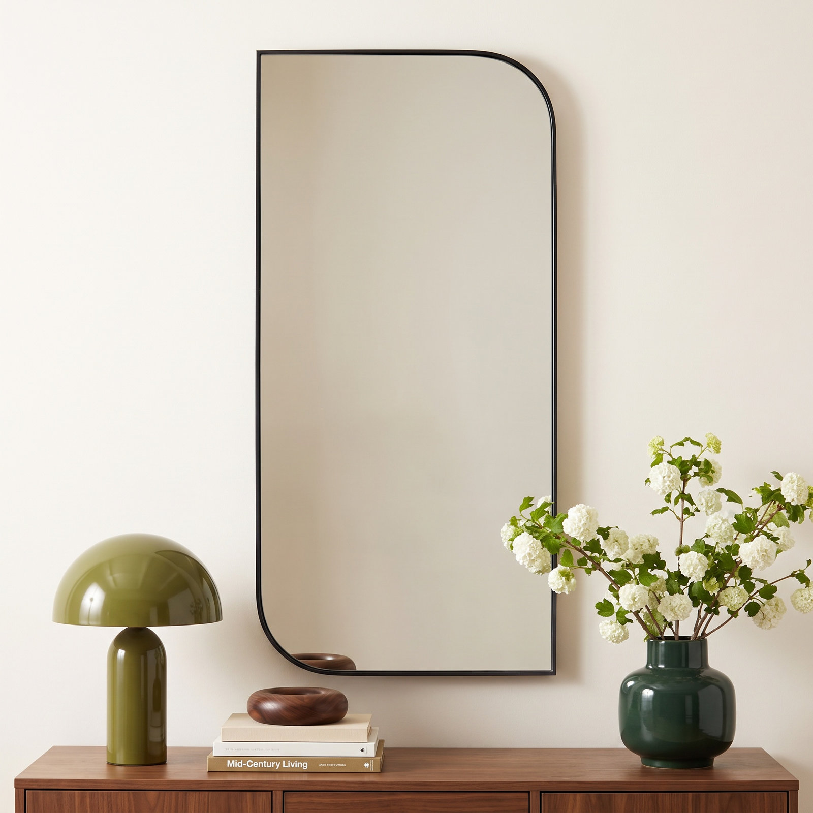 Andra Iron Novelty Mirror, Black